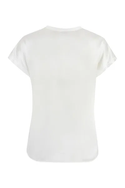 Shop Pinko Farida Silk Top In White