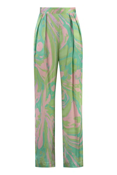 Shop Pinko Penati High-waist Wide-leg Trousers In Multicolor
