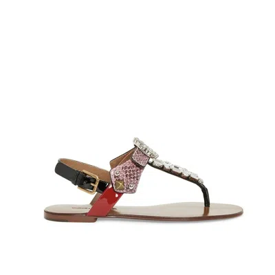 Shop Dolce & Gabbana Leather Sandals In Pink