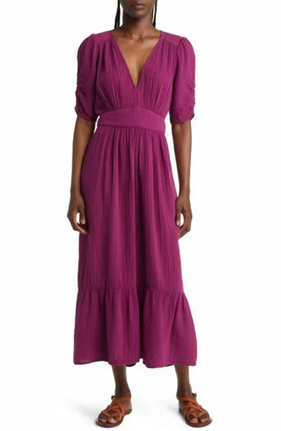 Shop Xirena Brinley Cotton Gauze Dress In Plum In Pink
