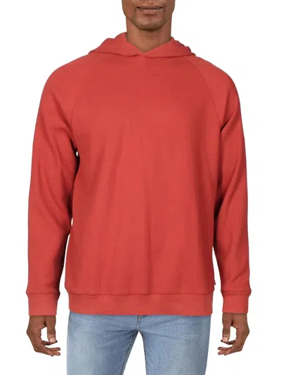 Shop Levi's Mens Waffle Knit Hooded Thermal Shirt In Red