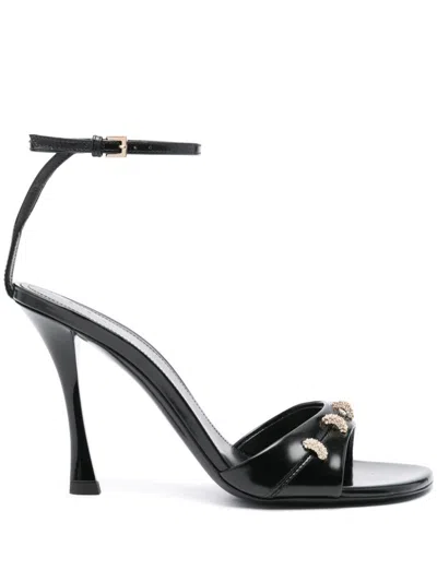 Shop Givenchy Stitch Leather Sandals In Black