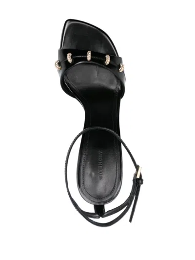 Shop Givenchy Stitch Leather Sandals In Black