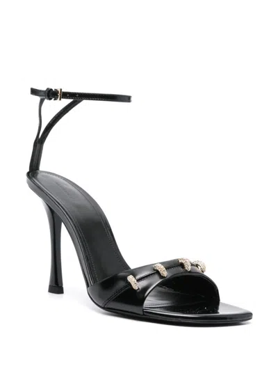 Shop Givenchy Stitch Leather Sandals In Black