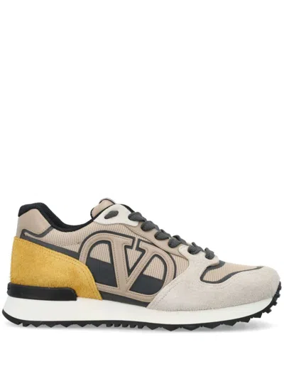 Shop Valentino Garavani Sneakers In Ice/mustard/beige