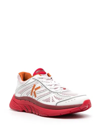 Kenzo Chunky Sole Mesh Panelled Low Top Sneakers In Red