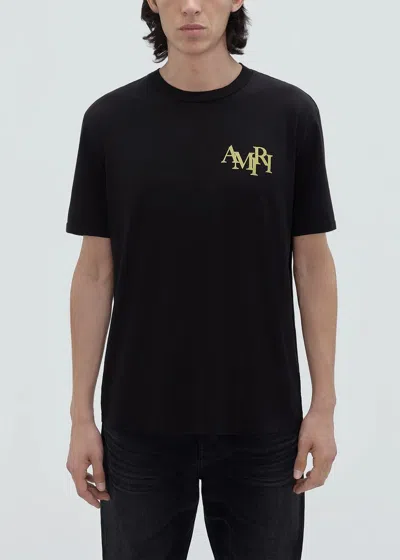 Shop Amiri Black Crystal Champagne T-shirt