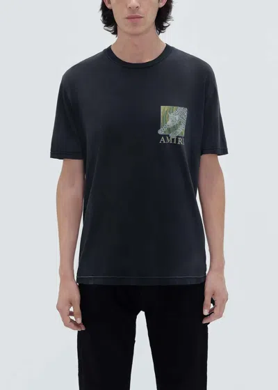 Shop Amiri Black Leopard T-shirt