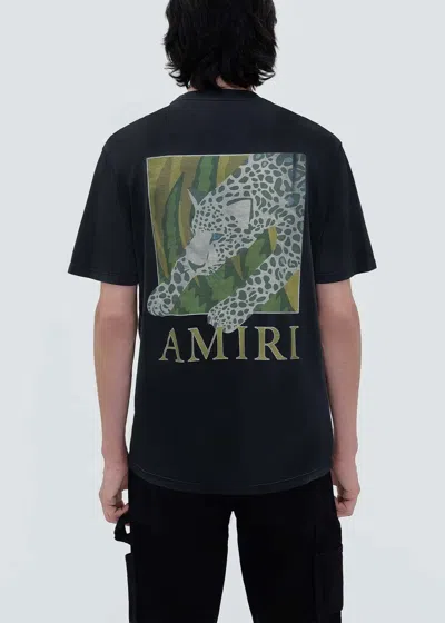 Shop Amiri Black Leopard T-shirt
