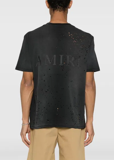 Shop Amiri Black Ma Logo Shotgun T-shirt In Faded Black