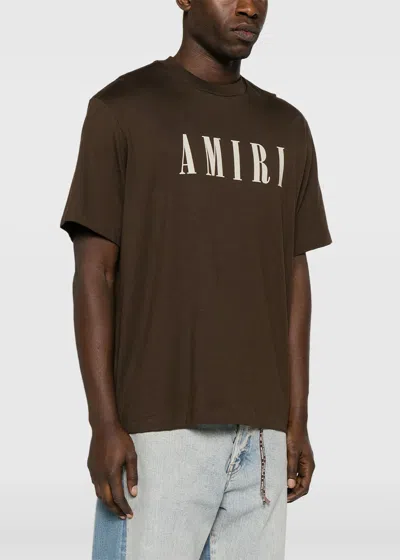 Shop Amiri Brown  Core Logo T-shirt