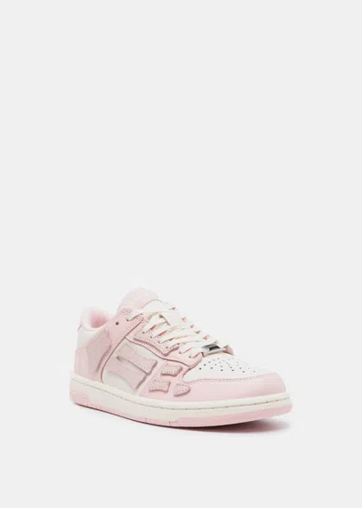 Shop Amiri Pink & White Skel Top Low Sneakers