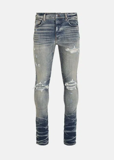 Shop Amiri Vintage Indigo Bandana Jacquard Mx1 Jeans