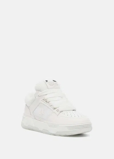 Shop Amiri White Ma-1 Leather-trim Mesh Sneakers