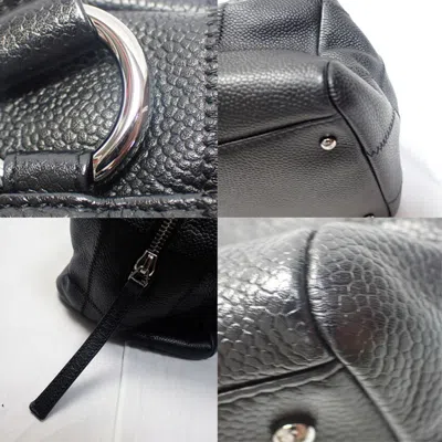 Pre-owned Chanel Chocolate Bar Black Leather Shoulder Bag ()