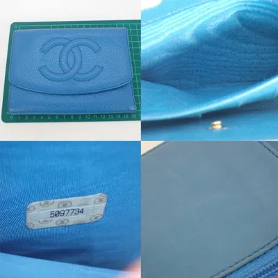 CHANEL Pre-owned Logo Cc Blue Leather Wallet  ()