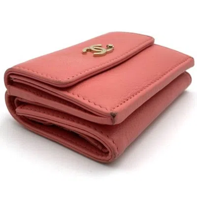 Pre-owned Chanel Logo Cc Pink Leather Wallet  ()