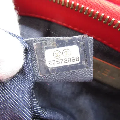 Pre-owned Chanel Logo Cc Red Leather Shoulder Bag ()