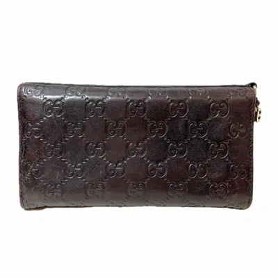 Shop Gucci Continental Brown Leather Wallet  ()