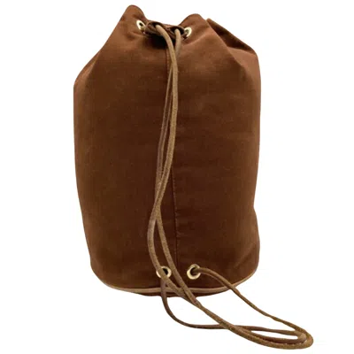 Shop Hermes Hermès Brown Canvas Shoulder Bag ()