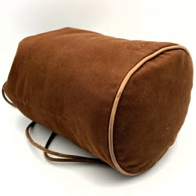 Shop Hermes Hermès Brown Canvas Shoulder Bag ()