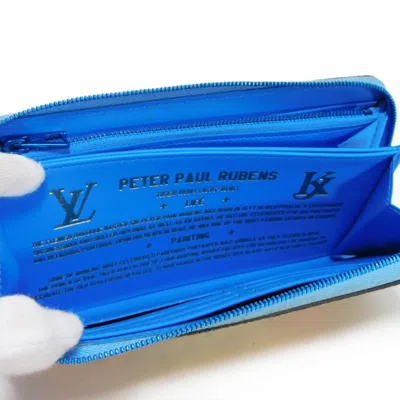 Pre-owned Louis Vuitton Zippy Blue Canvas Wallet  ()