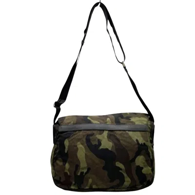 Shop Prada Messenger Khaki Synthetic Shoulder Bag ()
