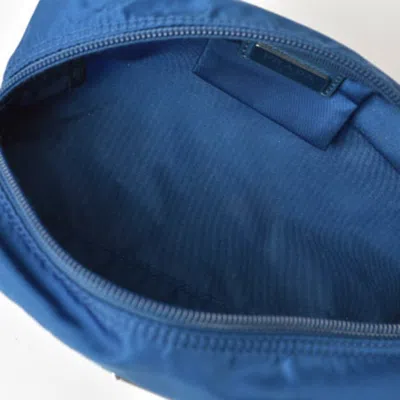 Shop Prada Tessuto Blue Synthetic Clutch Bag ()