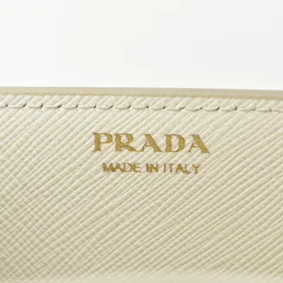 Shop Prada White Leather Wallet  ()