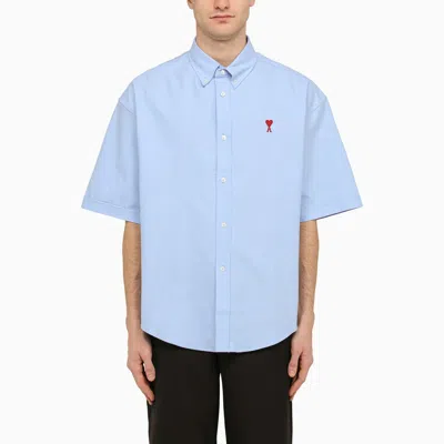 Shop Ami Alexandre Mattiussi Ami Paris Light Blue Cotton Button Down Shirt