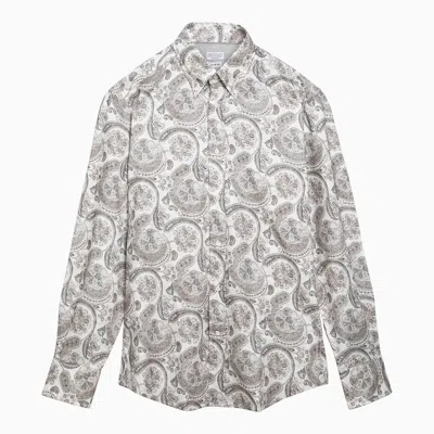 Shop Brunello Cucinelli Cotton Shirt With Paisley Print