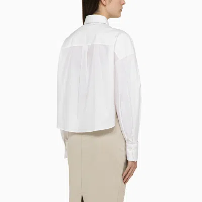 Shop Brunello Cucinelli White Cotton Blend Shirt