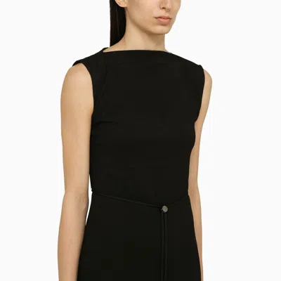 Shop Calvin Klein Black Sleeveless Dress With Belt