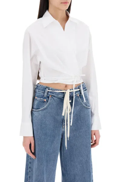 Shop Closed Crossed Cropped Shirt With