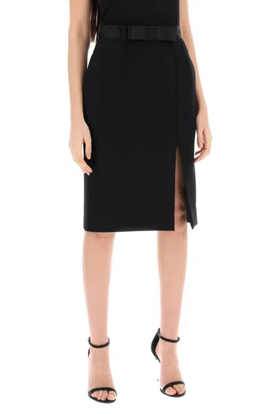Shop Dolce & Gabbana "knee Length Skirt With Satin