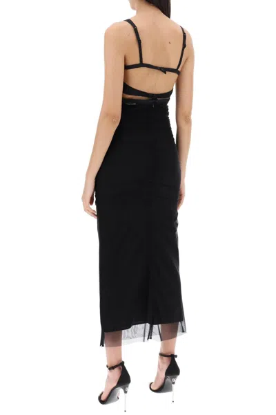 Shop Dolce & Gabbana Midi Dress With Bustier Details