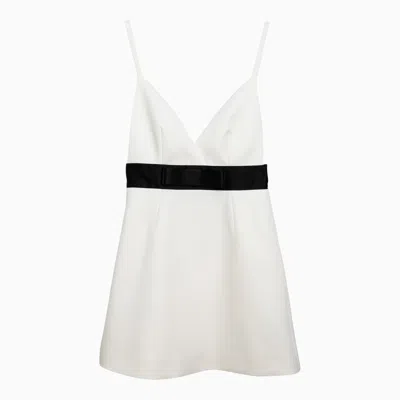 Shop Dolce & Gabbana Dolce&gabbana White Wool And Silk Mini Dress