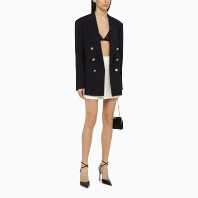 Shop Dsquared2 Navy Blue Double Breasted Jacket In Wool