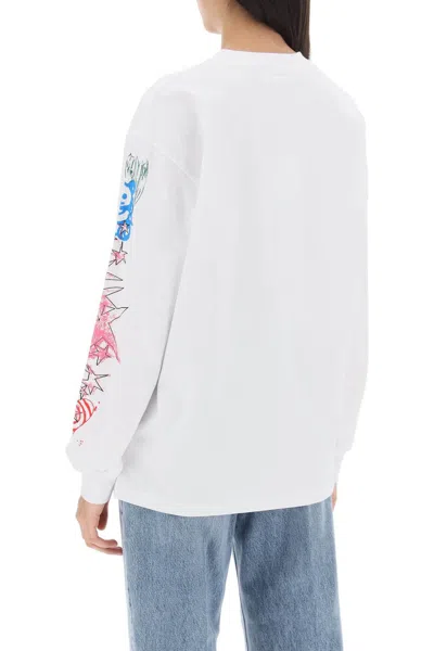 Shop Ganni Printed Long Sleeve T Shirt