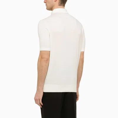 Shop Loro Piana White Cotton Short Sleeved Polo Shirt