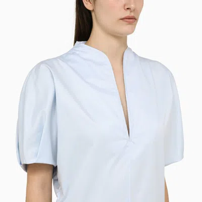 Shop Margaux Lonnberg Margaux Lönnberg Light Blue Cotton Long Vic Dress