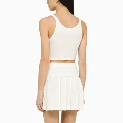 Shop Palm Angels White Cotton Cropped Top