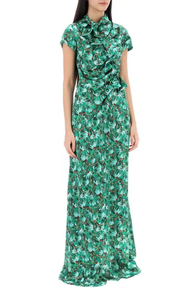 Shop Saloni Maxi Floral Dress Kelly With Bows