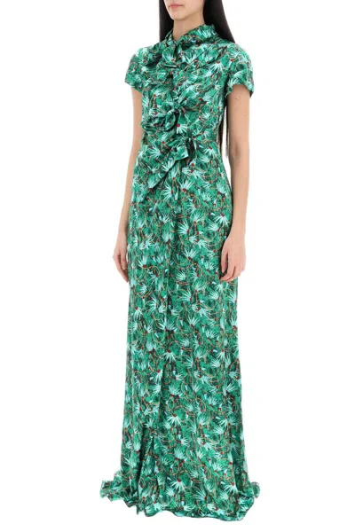 Shop Saloni Maxi Floral Dress Kelly With Bows