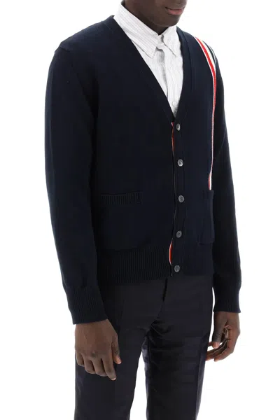 Shop Thom Browne Cotton Cardigan With Red, White