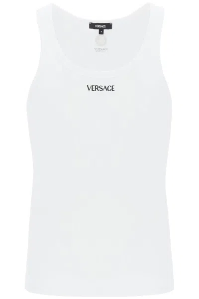 Shop Versace "intimate Tank Top With Embroidered