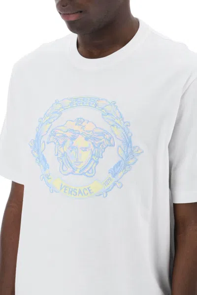 Shop Versace Medusa Embroidered T Shirt