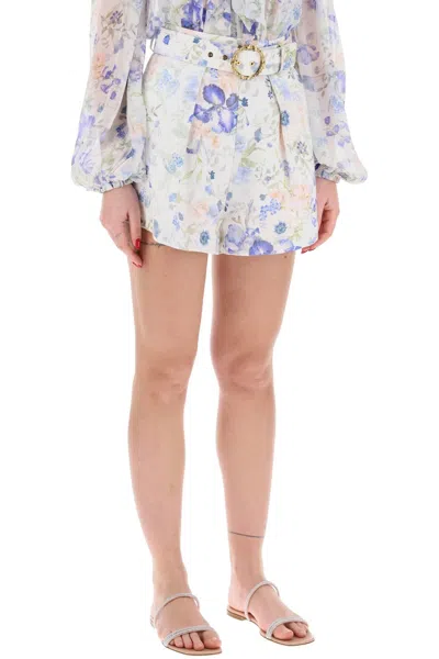 Shop Zimmermann "floral Linen Nature Shorts For