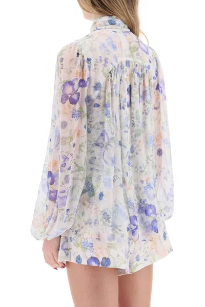 Shop Zimmermann "floral Nature Blouse With Puff
