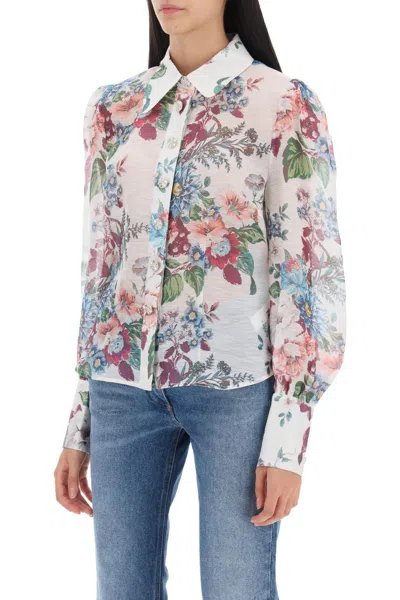 Shop Zimmermann Matchmaker Shirt In Floral Organza